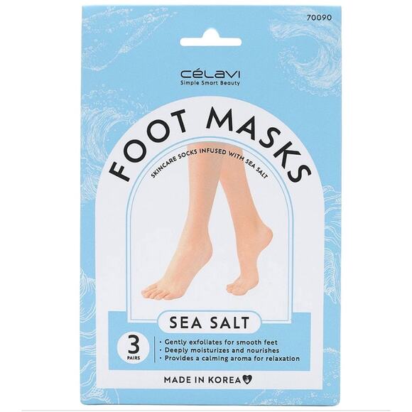 K-Care: Celavi 3 pairs of Sea Salt Foot Masks*Relaxing*KOREAN SKINCARE - Picture 1 of 2